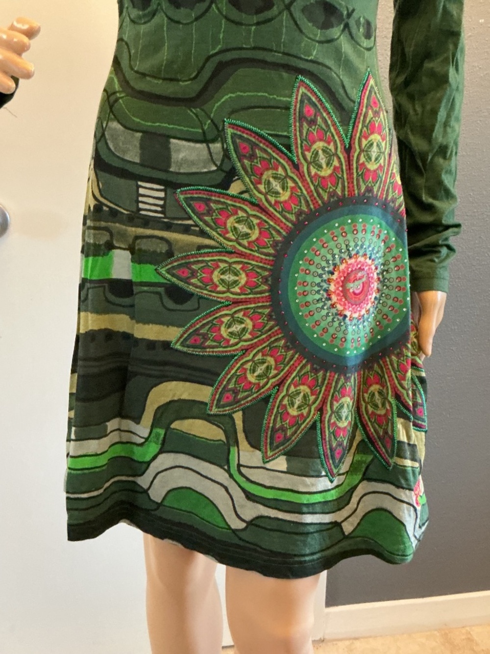 Desigual Dress Green Twist front S - Picture 3 of 8